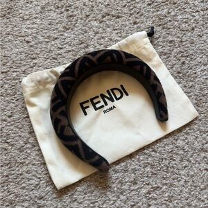 Fendi Black and Brown Patterned Headband